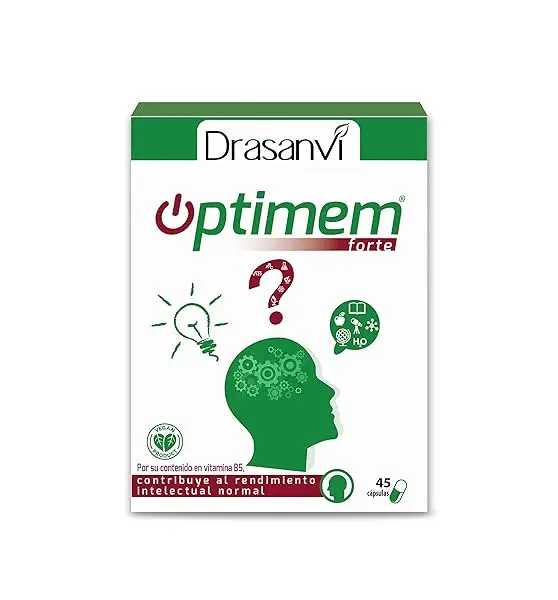 DRASANVI Optimem Forte con Fosfatidilserina, Fosfatidilcolina y Aminoácidos| Sistema Nervioso y rendimiento intelectual | con Vitaminas del Grupo B, ácido fólico y Selenio |45 Cápsulas = 22 Días
